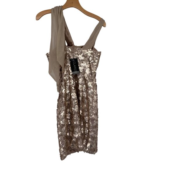 Clarisse formal dress size 6 Womens Sequin Cocktail Chiffon Overlay new $278 - Picture 5 of 7